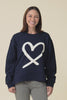Elin Navy Heart Cotton Sweatshirt,Video