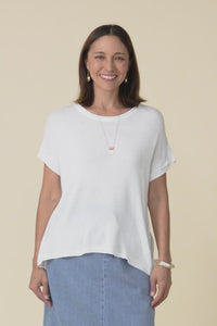 Rawlins White Cotton Knit Top,Video