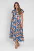 Porto Blue Floral Cotton Tie Dress,Video
