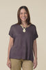 Rawlins Chocolate Cotton Knit Top,Video