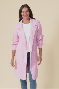 Kayleigh Pink Knit Coatigan,Video