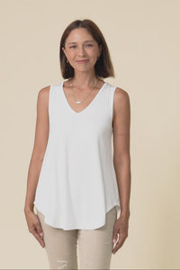 Rihanna White Bamboo Tank