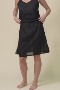 Black Cotton Slip Skirt,Video