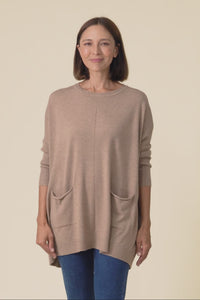 Helsinki Mocha Knit Pocket Jumper,Video