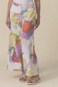 Lexton Yellow Floral Linen Pants,Video