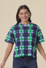 Bari Navy Check Cotton Tee,Video