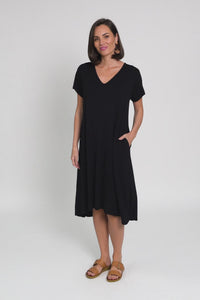 Tiffany Black Bamboo Tee Dress,Video
