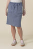 Dinah Washed Blue Cotton Drawstring Skirt,video