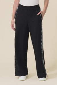Bien Black Contrast Ponte Jogger Pants,Video
