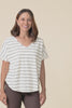 Toronto Cream Stripe Cotton Tee,video