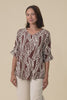Riveria Brown Leaf V Neck Top,Video