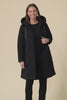 Koami Black Quilted Hooded Coat,Video