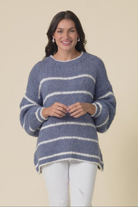 Tonya Steel Stripe Knit Jumper,Video