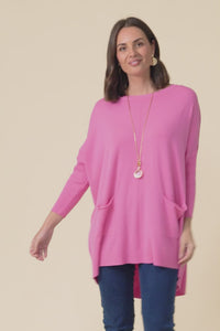 Helsinki Hot Pink Knit Pocket Jumper,Video