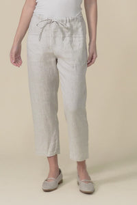 Oman Natural Linen Drawstring Pants,Video