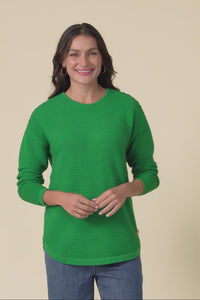 Somer Forest Green Organic Cotton Knit Jumper,Video