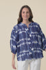 Feyra Navy Tie Dye Crinkle Cotton Blouse,video