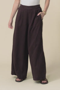 Bliss Chocolate Linen Blend Pocket Pants,video