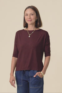 Camila Wine Bamboo Top