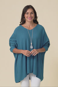 Nastia Teal Wool Blend Jumper,Video