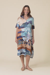 Rhonda Beige Vista Shirt Dress,Video