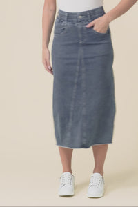 Lusia Dark Blue Denim Tie Skirt,Video