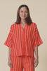Bloom Orange Stripe Linen Blend Shirt,Video