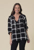 Sussana Black Check Linen Tie Top,Video