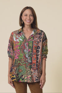 Meyer Green Abstract Cotton Shirt,Video