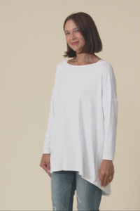 Anakin White Hi Lo Bamboo Top,Video