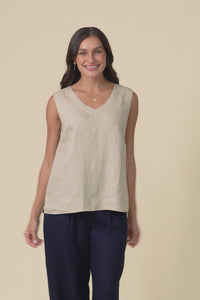 Inez Beige Linen Tank,Video