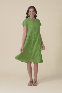 Stassi Fern Green Crinkle Cotton Dress,video