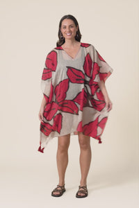 Stella Red Bloom Cotton Kaftan,video