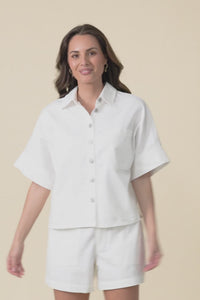 Dawn White Denim Shirt,video