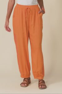 Beretta Orange Lace Linen Blend Pants,Video