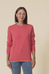Maura Berry Contrast Trim Wool Jumper,Video