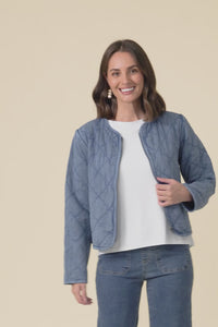 William Blue Quilted Pocket Jacket,Video