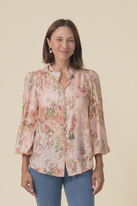 Alvarez Pink Garden Button Blouse,Video