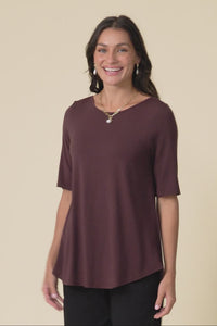 Buttery Wine Half Sleeve Top