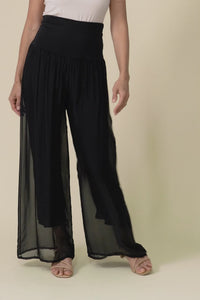 Mora Navy Silk Layer Pants,Video