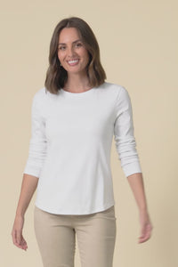 Porter White Cotton Long Sleeve Top,Video
