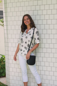 Breigh White Spot V Neck Top,Video