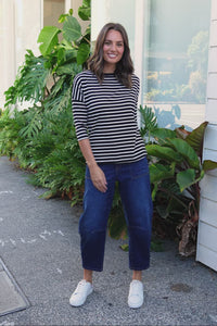 Josette Black Stripe Bamboo Top,Video