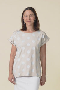 Lumi Natural Foil Spot Cotton Tee,Video