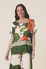 Roza Green Flower Half Sleeve Top,video