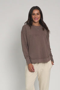 Simplified Brown Cotton Crewneck Sweatshirt,Video