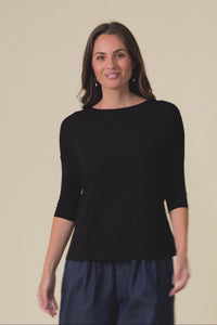 Josette Black Bamboo Top