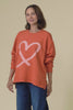 Elin Orange Heart Cotton Sweatshirt,Video