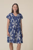 Sabina Navy Flower Crinkle Cotton Dress,Video