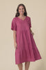 Miller Pink Linen Tiered Dress,Video